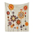 thumbnail image 1 of Mandala Soft Flannel Fleece Throw Blanket, Eastern Floral Arrangement with Little Bird on Top Colorful Image, Cozy Plush for Indoor and Outdoor Use, 50" x 60", Beige Orange Bluegrey, by Ambesonne, 1 of 6