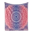 thumbnail image 1 of Mandala Soft Flannel Fleece Throw Blanket, Hippie Ombre Style Print Infinity and Harmony Culture Inspired Pattern, Cozy Plush for Indoor and Outdoor Use, 70" x 90", Ruby Royal Blue, by Ambesonne, 1 of 5