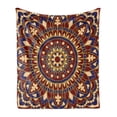 thumbnail image 1 of Mandala Soft Flannel Fleece Throw Blanket, Oriental Filigree Tile Inspired Ornament Ethnic Print, Cozy Plush for Indoor and Outdoor Use, 50" x 70", Lavender Burgundy, by Ambesonne, 1 of 5