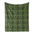 thumbnail image 1 of Mandala Soft Flannel Fleece Throw Blanket, Overlapping Retro Antique Round Flowers Native Culture, Cozy Plush for Indoor and Outdoor Use, 50" x 70", Pale Green Dark Green, by Ambesonne, 1 of 5