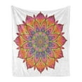 thumbnail image 1 of Mandala Soft Flannel Fleece Throw Blanket, Spring Concept Vintage Style Element Oriental Boho Pattern Flourishing Flowers, Cozy Plush for Indoor and Outdoor Use, 70" x 90", Multicolor, by Ambesonne, 1 of 6