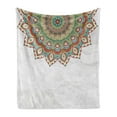thumbnail image 1 of Mandala Soft Flannel Fleece Throw Blanket, Style Mandala Pattern with Floral Cycle of Life Theme Artwork, Cozy Plush for Indoor and Outdoor Use, 50" x 60", Multicolor, by Ambesonne, 1 of 5