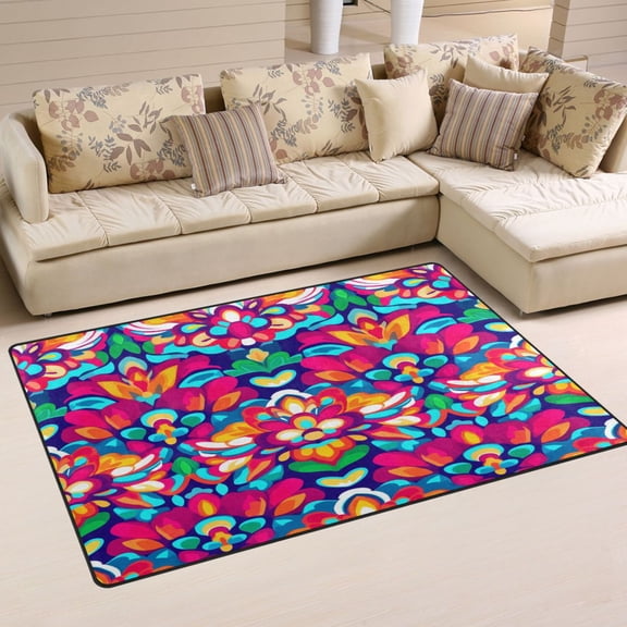 Mandala Soft Polyester Area Rug 31''x20'', Non Slip, Memory Foam, Water Absorbent