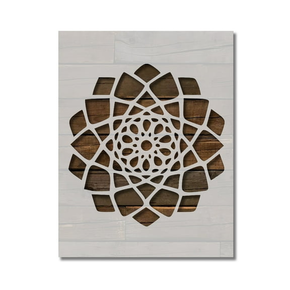 Mandala Stencil Geometric Pattern Spiritual Template Reusable 8.5 x 11 for Painting on Walls, Wood, Etc. By Stencilville