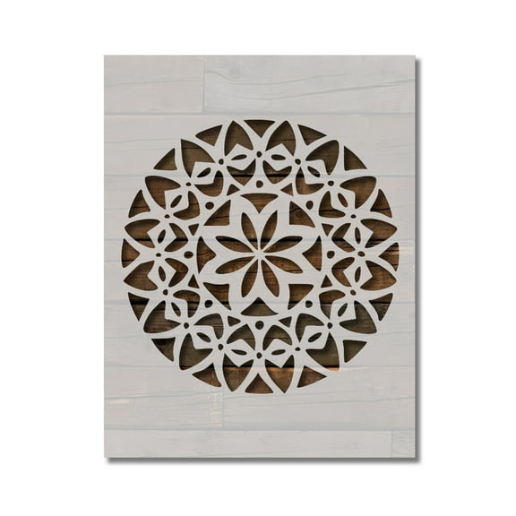 Mandala Stencil Geometric Pattern Spiritual Template Reusable 8.5 x 11 for Painting on Walls, Wood, Etc. By Stencilville