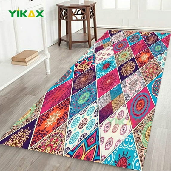 Mandala Style Flower Series Carpet for Living Room Bedroom Rugs Decorative Doormat Kitchen Bathroom Non-slip Floor Mats Area Rug