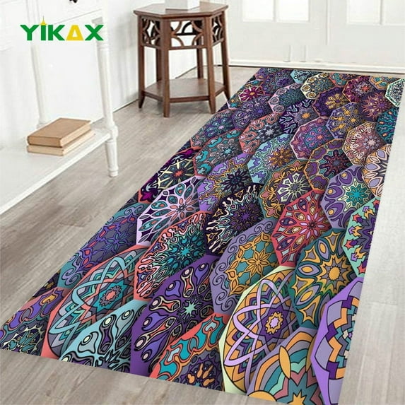 Mandala Style Flower Series Carpet for Living Room Bedroom Rugs Decorative Doormat Kitchen Bathroom Non-slip Floor Mats Area Rug