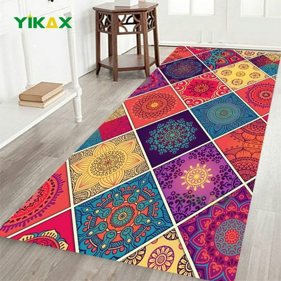 Mandala Style Flower Series Carpet for Living Room Bedroom Rugs Decorative Doormat Kitchen Bathroom Non-slip Floor Mats Area Rug