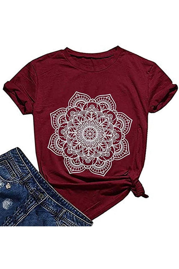 Mandala T Shirt Bohemian Women T Shirt