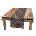 thumbnail image 1 of Mandala Table Runner, Checkered Rectangles Pattern Various Oriental Inspired Motifs Culture, Dining Room Kitchen Rectangular Runner, 3 Sizes, by Ambesonne, 1 of 2