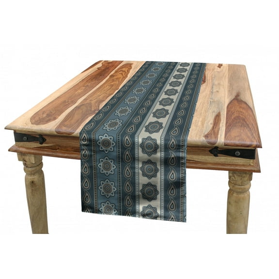 Mandala Table Runner, Paisley and Round Motifs South Inspirations Native Culture, Dining Room Kitchen Rectangular Runner, 3 Sizes, by Ambesonne