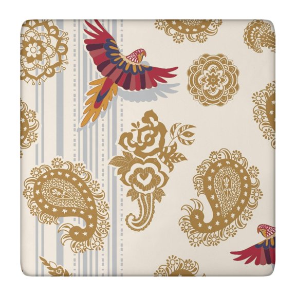 Mandala Tablecloth Ethnic Mandala Art Pattern Waterproof Squre Cover with Elastic Edges and Back for Meditation Space