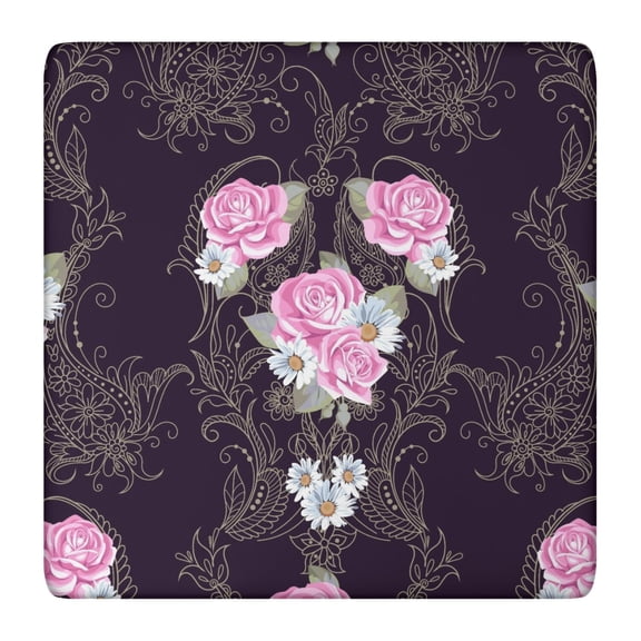 Mandala Tablecloth Exotic Cultural Mandala Pattern Waterproof Squre Cover with Elastic Fit and Back for Healing