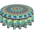 thumbnail image 1 of Mandala Tablecloth Round 60 Inch Vinyl Spring Small Table Cloths for Parties Waterproof Fabric Bohomian Tablecloths Decorative for Holiday Home Party Wedding Picnic, 1 of 6