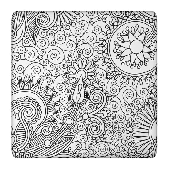 Mandala Tablecloth Zen Meditation Mandala Pattern Waterproof Squre Cover with Elastic Edges and Back for Spiritual Space