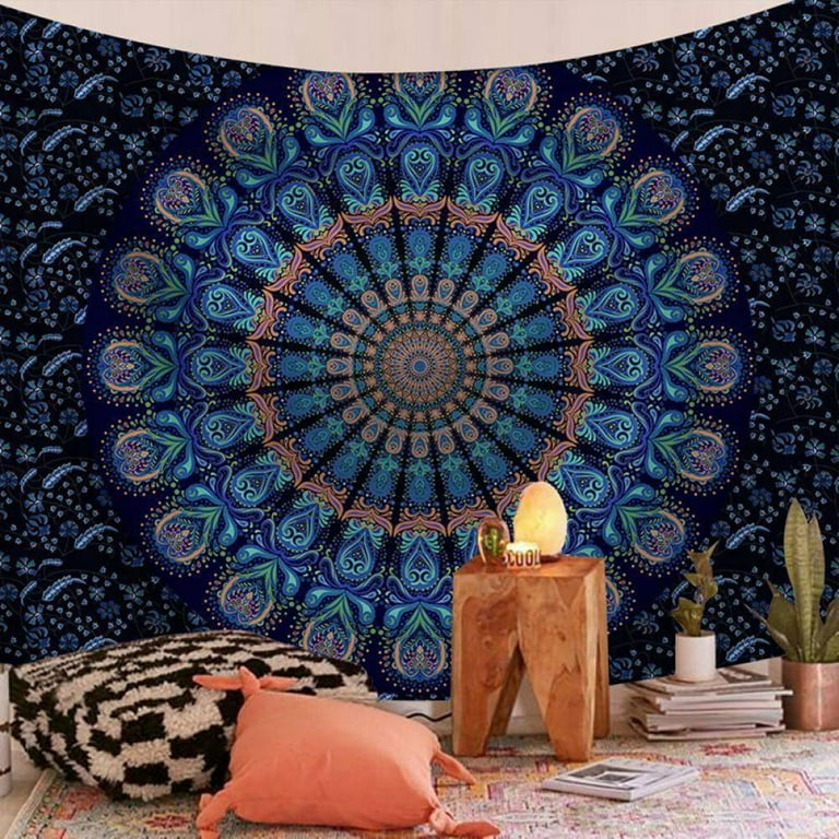 Mandala Tapestry Aesthetic,Boho Tapestry Wall Hanging,Taiji/Lotus