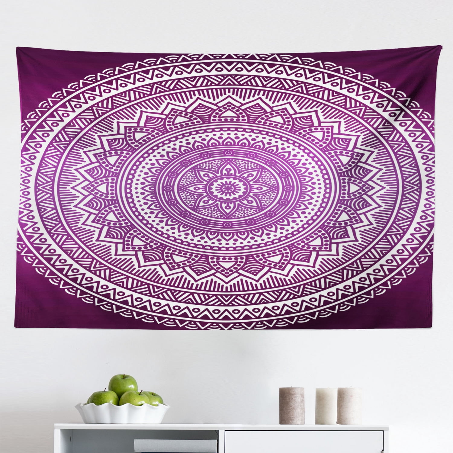 Mandala Indiana Hippie Arazzi Appeso A Parete Arazzo Indiano Unico Hippy Mandala Bellissimo Copriletto Fatto A Mano Decorazioni Da Parete Queen Tapestry (Orange Tie&Dye Trident, 86" X 94 - Foto 10