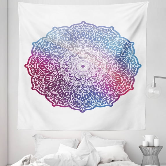 Mandala Tapestry, Mandala Symbol of Universe Colorful Detailed Geometric Pattern Illustration, Fabric Wall Hanging Decor for Bedroom Living Room Dorm, 5 Sizes, Multicolor, by Ambesonne