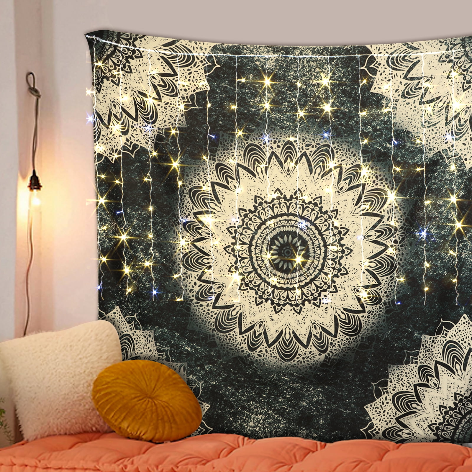 Mandala Tapestry for Bedroom, EEEkit Bohemian Wall Tapestry Aesthetic  Decor, 79x59''/59x59'' Tapestry Wall Hanging for Home Decor Bedspread 