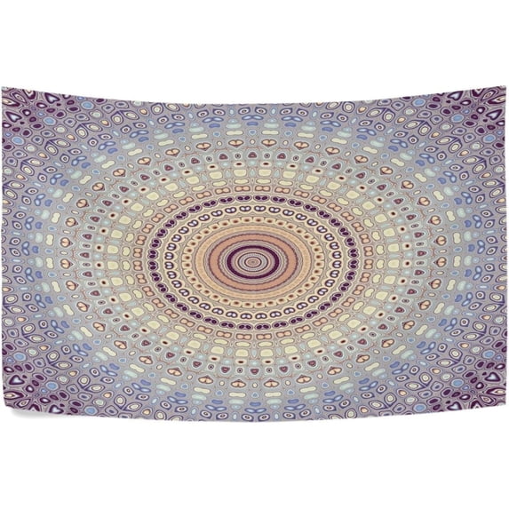 Mandala Texture Tapestry Wall Hanging Tapestries Happy Colorful Hippie Psychedelic Art Polyester Carpet Wall Decorative for Living Room Bedroom 80x60inch Home Decor Gifts