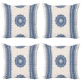 thumbnail image 1 of Ambesonne Mandala Throw Pillow Cover 4 Pack, Oriental Zigzag Ethnic, 18", Dark Blue and Cream, 1 of 2