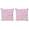 thumbnail image 1 of Ambesonne Mandala Throw Pillow Cover 2 Pack, Leaf Like Circled Pattern, 20", Hot Pink Magenta, 1 of 2
