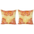 thumbnail image 1 of Mandala Throw Pillow Cushion Cover Pack of 2, Ornaments with a Flower Shape Leaves and Petals, Zippered Double-Side Digital Print, 4 Sizes, Pale Yellow Multicolor, by Ambesonne, 1 of 2