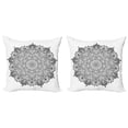 thumbnail image 1 of Ambesonne Mandala Throw Pillow Cover 2 Pack, Mandala Art Black White, 20", Black White, 1 of 5