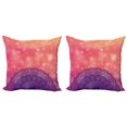 thumbnail image 1 of Ambesonne Mandala Throw Pillow Cover 2 Pack, Folk Motif, 20", Dark Coral Purple Indigo, 1 of 2