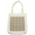 thumbnail image 1 of Mandala Tote Bag, Oriental Floral Pattern with Circles Background Middle Inspirations, Cloth Linen Reusable Bag for Shopping Books Beach and More, 16.5" X 14", Cream, by Ambesonne, 1 of 2