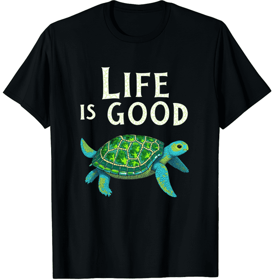 Mandala Turtle Short Sleeve Crusher-LITE Tee Graphic Black T-Shirt for Men and Women