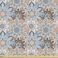 thumbnail image 1 of Ambesonne Mandala Fabric by the Yard Upholstery, Vintage Style Flourish, 1 Yard, Pale Orange Blue Black, 1 of 5