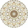thumbnail image 1 of Mandala Vintage Boho Beige Flower, Elastic Fitted Edged Round Tablecloth Fade Resistant Anti-Shrink Table Cloth Washable Table Cover for Indoor or Outdoor and Anywhere You Wanna use it 48"X 48", 1 of 7