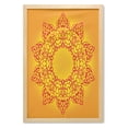 thumbnail image 1 of Mandala Wall Art with Frame, Circular Chinese Motifs Repeating Pattern Traditional Art, Printed Fabric Poster for Bathroom Living Room Dorms, 23" x 35", Orange Yellow, by Ambesonne, 1 of 2