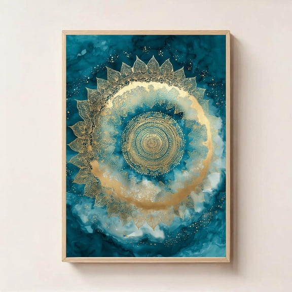 Mandala Wall Art Sacred Geometry Meditation Yoga Decor, Unframed Paper Poster 11x14in