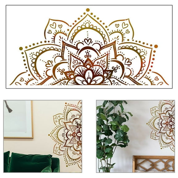 Mandala Wall Decal Mandala Wall Stickers Lotus Mandala Decals for Walls Flower Wall Sticker Removable Peel and Stick Wall Decals for Bedroom Living Room Yoga Studio Decor