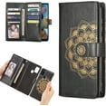 thumbnail image 1 of Mandala Wallet Case for Samsung Galaxy S21 Ultra 5G,Detachable 2 in 1 PU Leather Flip Case with Magnetic Button Lanyard (9Card Slots+3Pockets+1Driver's License Pocket)-Black, 1 of 6
