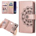 thumbnail image 1 of Mandala Wallet Case for Samsung Galaxy S8,Detachable 2 in 1 PU Leather Flip Case with Magnetic Button Lanyard (9Card Slots+3Pockets+1Driver's License Pocket)-Rose Gold, 1 of 14