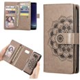 thumbnail image 1 of Mandala Wallet Case for Samsung Galaxy S8 Plus,Detachable 2 in 1 PU Leather Flip Case with Magnetic Button Lanyard (9Card Slots+3Pockets+1Driver's License Pocket)-Grey, 1 of 13