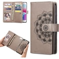 thumbnail image 1 of Mandala Wallet Case for iPhone7 Plus iPhone8 Plus,Detachable 2 in 1 PU Leather Flip Case with Magnetic Button Lanyard (9Card Slots+3Pockets+1Driver's License Pocket)-Grey, 1 of 13