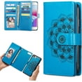 thumbnail image 1 of Mandala Wallet Case for iPhone7 Plus iPhone8 Plus,Detachable 2 in 1 PU Leather Flip Case with Magnetic Button Lanyard (9Card Slots+3Pockets+1Driver's License Pocket)-Blue, 1 of 6