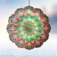 thumbnail image 1 of Mandala Wind Spinner - Purple Tulip Design | 12 Inch Stainless Steel Hanging Wind Sculpture & Catcher, 3D Kinetic Yard Art Garden Decor for Indoor & Outdoor | Meaningful Gift Idea, 1 of 5
