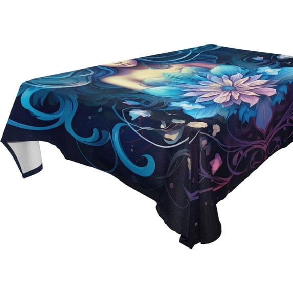 Mandala Woma Rectangle Tablecloth Waterproof Polyester Table Clothative Stain Resistant & Wrinkle Resistant Washable Table Cover for Dining Table/Party/Camping 54x57 Inch Decor Gift
