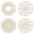 thumbnail image 1 of Mandala Wooden Wall Art Set of 4, Flower Petal Details Geometric Details, Birch Plywood Rustic Wall Art Accent for Hallway Bedroom Living Room and Offices, 11.4" X 11.4" X 0.1", by Ambesonne, 1 of 4