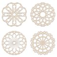 thumbnail image 1 of Mandala Wooden Wall Art Set of 4, Geometric Flower Grif Symmetric Design, Birch Plywood Rustic Wall Art Accent for Hallway Bedroom Living Room and Offices, 11,4" X 11,4" X 0.1", by Ambesonne, 1 of 4