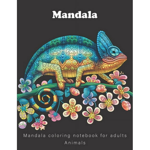 Mandala coloring notebook for adults: Animals coloring - Stress relieving - Relaxation therapy - 8.5x11 inches (Paperback)