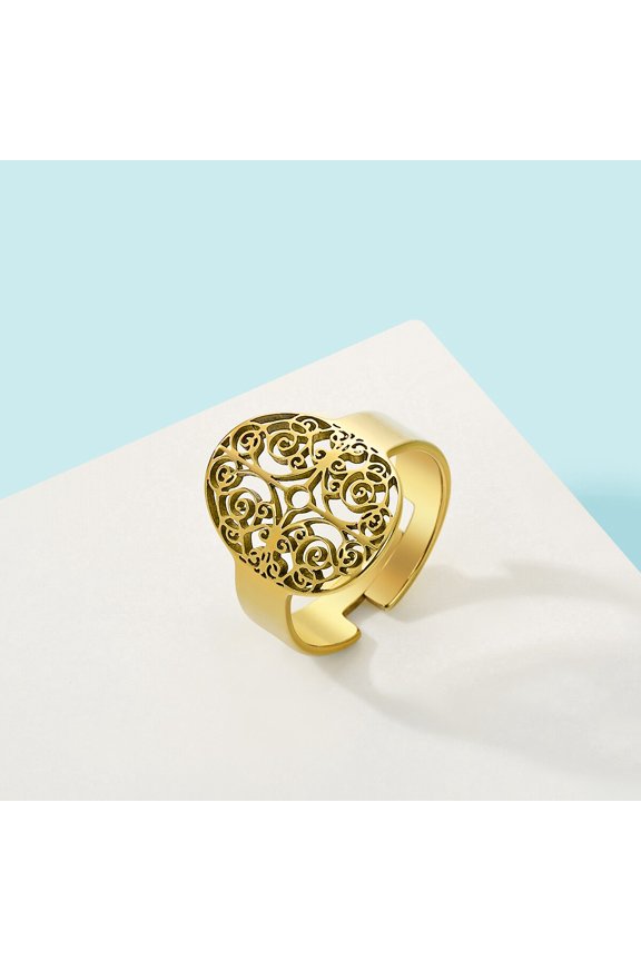 Mandala of Understanding Stainless Steel Ring Birthday Anniversary Accessories for Men Women