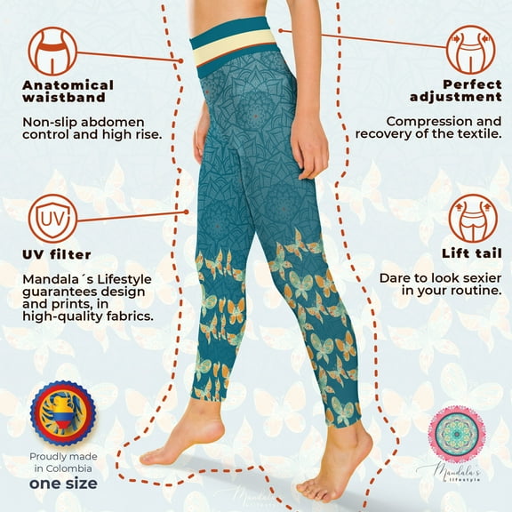 Mandala's Lifestyle Leggings Model Transformación 01, Blue, One size