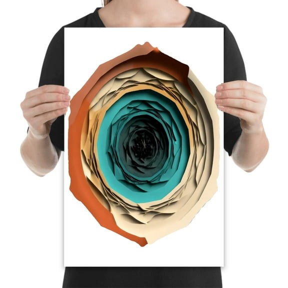 Mandala Wall Art - Meditation Room Decor - 13x19 Poster Print - Spiral Design