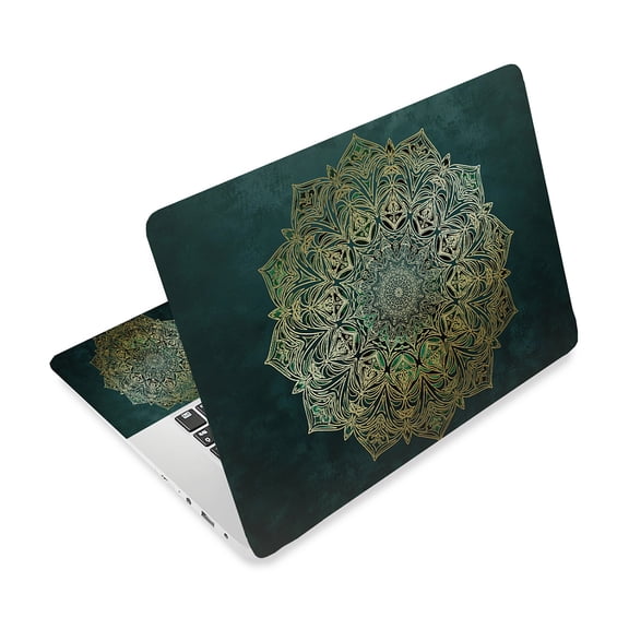 Mandalas Laptop Skin Sticker Decal Notebook PC Protector Scratch Resistant Laptop Skin for 12.1 13 13.3 13.6 14 15 15.3 16 Inch Style Deep Teal